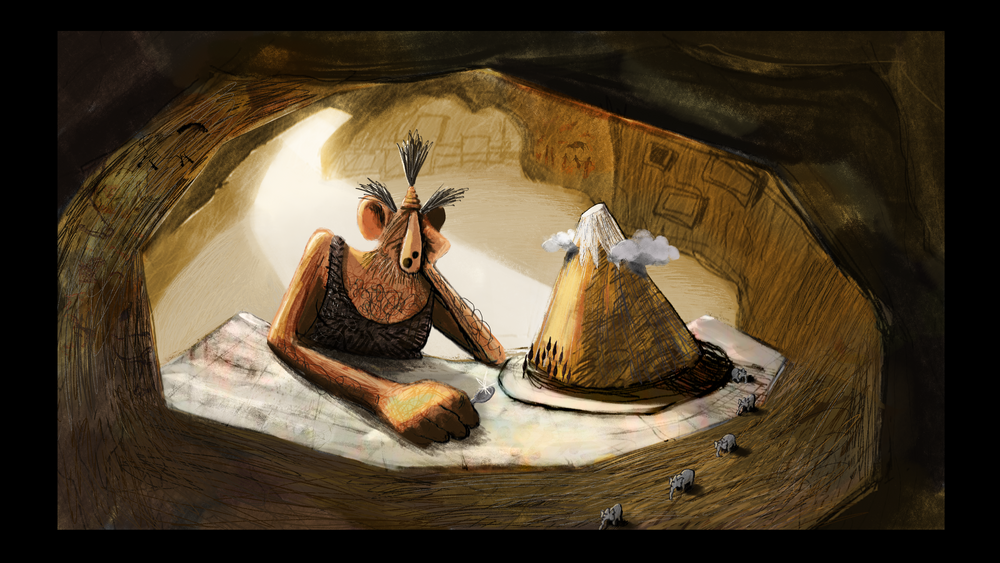 The Elephant in the Room color concept painting, first version
